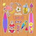 Set of fashion Summer stickers 2 Royalty Free Stock Photo