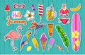 Set of fashion Summer stickers badges 2