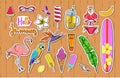 Set of fashion Summer stickers badges