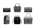 Set of fashion woman bags.