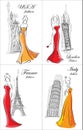 Set of fashion women in different country,vector