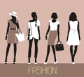 Set of Fashion women. Royalty Free Stock Photo