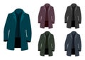 Set of fashionable men's coats. Outerwear model.