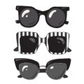 Set of fashionable stylish sunglasses.