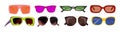 Set of fashion sunglasses vector art isolated. Royalty Free Stock Photo