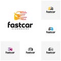 Set of Fast Car Automotive Logo Design Template. Electric car logo vector Royalty Free Stock Photo