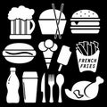 Set fast food isolated icon Royalty Free Stock Photo