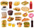 Set with fast food products Royalty Free Stock Photo