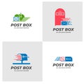 Set of Fast Post Box logo vector template, Creative Post Box logo design concepts Royalty Free Stock Photo