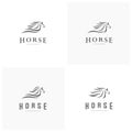 Set of Fast speed horse logo design vector. Horse logo template Royalty Free Stock Photo