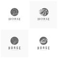 Set of Fast speed horse logo design vector. Horse logo template Royalty Free Stock Photo