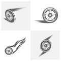 Set of Fast Tire logo vector icon illustration design template Royalty Free Stock Photo