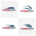 Set of Fast train logo design vector template, Creative design, icon symbol Royalty Free Stock Photo