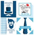 set fathers card decoration to holiday celebration