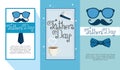 set fathers card to happy holiday celebration