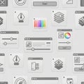Set featuring various graphical user interface elements on a light gray Royalty Free Stock Photo