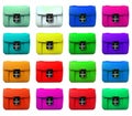 Set of female bags of different color