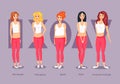 Set of Female Body Shape Types. Royalty Free Stock Photo