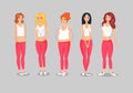 Set of Female Body Shape Types. Royalty Free Stock Photo