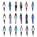 Set of female fashion silhouettes Royalty Free Stock Photo