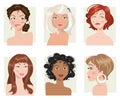 Set of female hair style. Vector collection