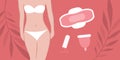 set of female hygiene products menstruation woman body