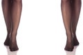 Set female legs feet in stockings kapron pantyhose different sides