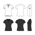 Set of female polo t-shirt. Royalty Free Stock Photo