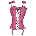 Sexy underwear for woman - negligee, peignoir, vector elements in doodle style with black outline Royalty Free Stock Photo