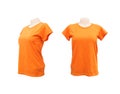 Set of female tshirt template on the mannequin on white Royalty Free Stock Photo