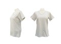 Set of female tshirt template on the mannequin on white