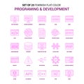 Set of 25 Feminish Programming and Developement Flat Color Pink
