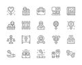 Set of Feminism Line Icons. Female Protest, Salary, Gender Gap, Lesbian and more