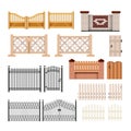 Set of fences - modern vector realistic isolated clip art