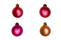 Set of festive balls for christmas tree isolated on white background