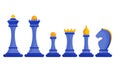 Set of figures for chess. King, queen and rook, bishops, knights Royalty Free Stock Photo