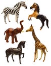 Set with figurines of African animals Royalty Free Stock Photo