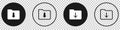 Set of file document import icons with arrow down