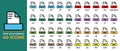 Set File format icons in flat style. txt, ppt, pdf, doc, csv. File format icon. vector illustration Royalty Free Stock Photo