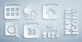 Set File missing, Cloud technology data transfer, Search concept with folder, Computer network, and Browser files icon Royalty Free Stock Photo