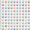 Set file types icons in flat style Royalty Free Stock Photo