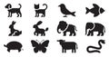 Set of icons with animals Royalty Free Stock Photo