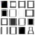Film, movie, photo, filmstrip set of film frame, illustration Royalty Free Stock Photo
