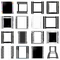 Film, movie, photo, filmstrip set of film frame, illustration