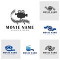 Set of Film Strip logo design concept vector. Cinema illustration design Royalty Free Stock Photo