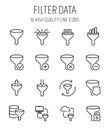 Set of filter data in modern thin line style.