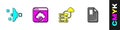 Set Filter setting, Failed access cloud storage, Network connection and File document icon. Vector Royalty Free Stock Photo