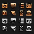 Set Filter setting, Loading data window, Hangar with servers, Hard disk drive HDD, Search concept folder, Server, Cloud