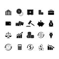 Set of finance balance money icons