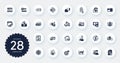 Set of Finance icons, such as Bitcoin chart, Loyalty points and Donate flat icons. For website design. Vector Royalty Free Stock Photo